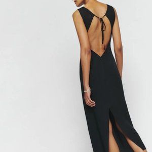NWT Reformation Damara Dress M Black Tie Gown Maxi